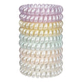 JessLab Spiral Hair Ties for Women, 10-Pack Traceless No-Damage Ponytail Holders, Coils Hair Bands for Girls, Assorted Colors