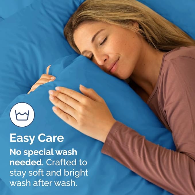 Queen Pillow Cases Set of 2 - Ultra Soft Hotel Quality Pillowcase Covers - Comfy, Cozy & Wrinkle Free - Shrink, Stain & Fade Resistant - Machine Washable Pillow Protectors - 2 Piece Set - Denim Blue