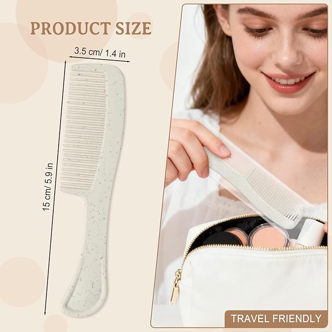Combs in Bulk Individually Wrapped, 200 Pack Disposable Hair Combs for Hotel, Salon, Home Care and Travel (Wheat)