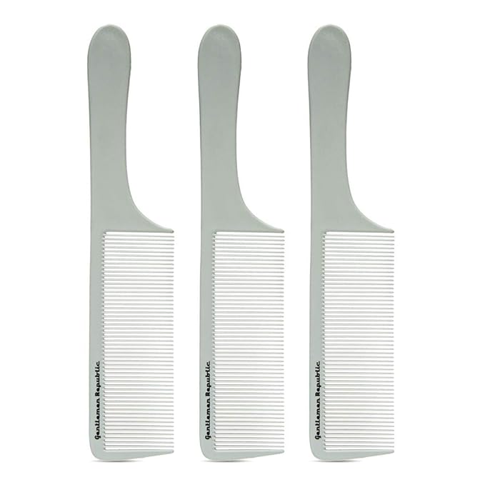 Gentlemen Republic Genuine Grooming Hair Comb for Fades and Men's Haircuts - Set of 3pcs, Soft Round Tips, Strong Teeth with Strong Body - Ideal for Barbers, at-home Grooming and Styling
