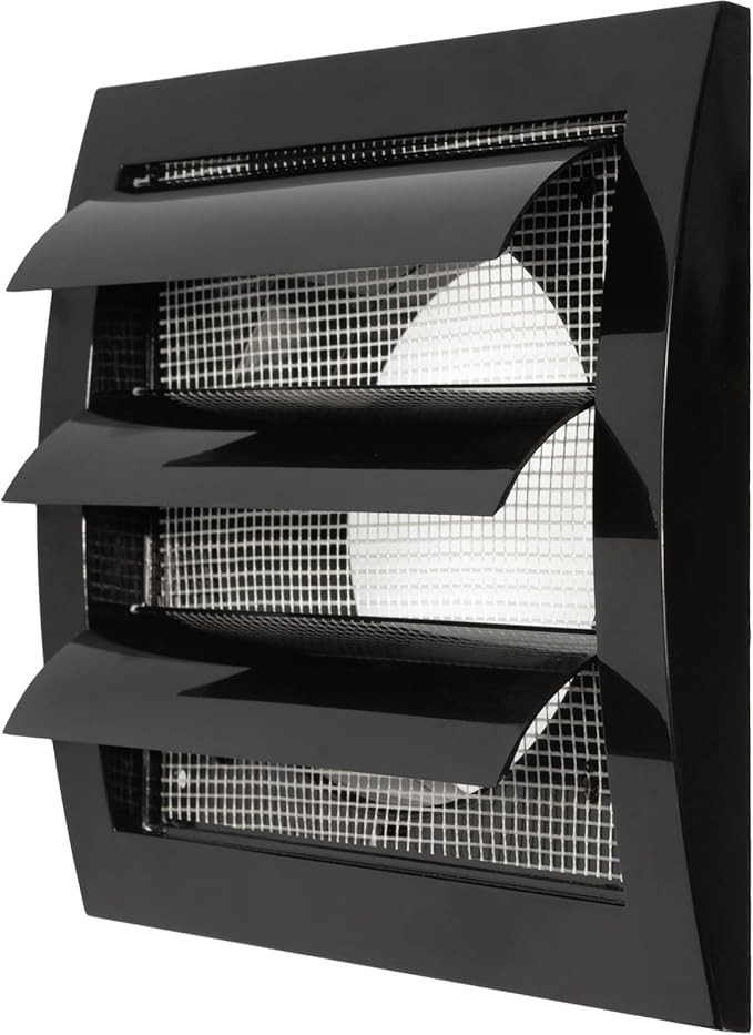 Repa Market 4 Inch Black Dryer Vent Hood/Duct Cover for Walls or Ducting/ABS Plastic Grille with Flaps & Insect Screen/Exhaust and Dryer Vent Covers for Indoor & Outdoor Use