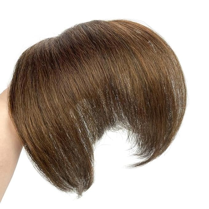 Yaki Straight Bangs Hair Extensions for Women Synthetic Fringe with Temples Handmade Kinky Straight Bangs Hairpiece with 3 Clips in (T1B/27)