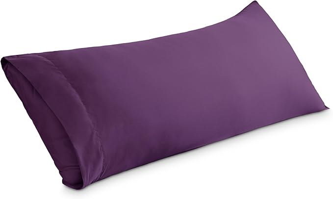 Bare Home Microfiber Body Pillow Cover - Ultra Soft & Cooling - Double Brushed - Envelope Closure - Easy Care (20''x54'' Body Pillow Cover, Plum)