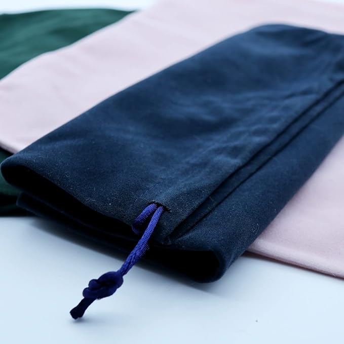 Aestivate 8 Pack Large Velvet Drawstring Pouch, Velvet Bag 8×10 Inch Storage Bag Cosmetics Pouches Dust Bag 8 Pieces (Navy Blue)
