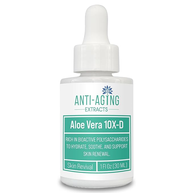 Aloe Vera Gel 10X-D – Undiluted, 10× Concentrated Purified Inner-Leaf Aloe – Clean, Lightweight Hydration for Skin, Face, Hair & DIY Care 1oz