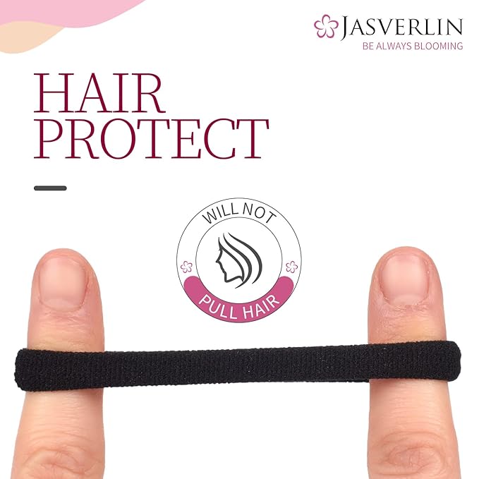 100 Pcs Dark Brown No Damage Hair Ties Cotton Ponytails Holders Seamless Soft Thick Hair Bands, Accessories for Women Girl 1 1/2 inch (Dark Neutral)