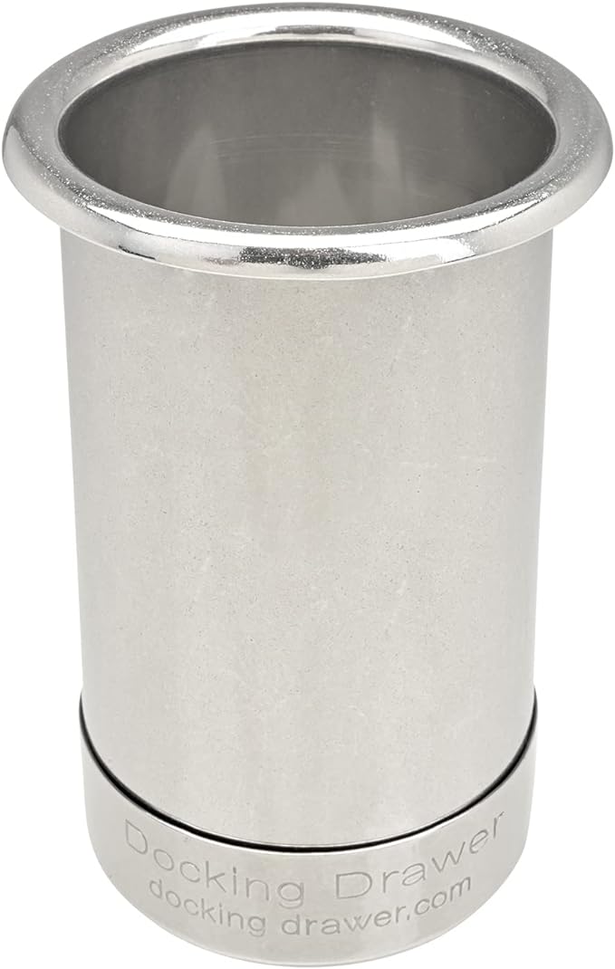 Docking Drawer 3" Stainless Steel Canister for Hot Tools, Capped Design, Safely Stow Styling Tools