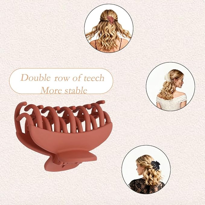 girl hair claw clips for Women & Girls – No-Slip Grip for Thick Hair Curly or Straight Styles Secure Hold Hair Clamps FEADIR 3 Pcs
