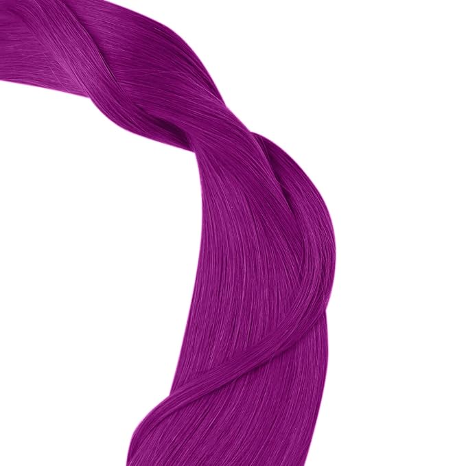YoungSee Human Hair Tape in Extensions Purple Tape in Hair Extensions Human Hair Purple 20g Colored Hair Extensions Tape in 12 Inch 10pcs Remy-Hair for Party