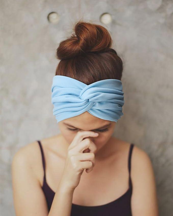 Extra Wide Headbands for Women Large Turban Headband Non Slip Boho Elastic Hairband Hair Twisted Knot Head Bands Accessories