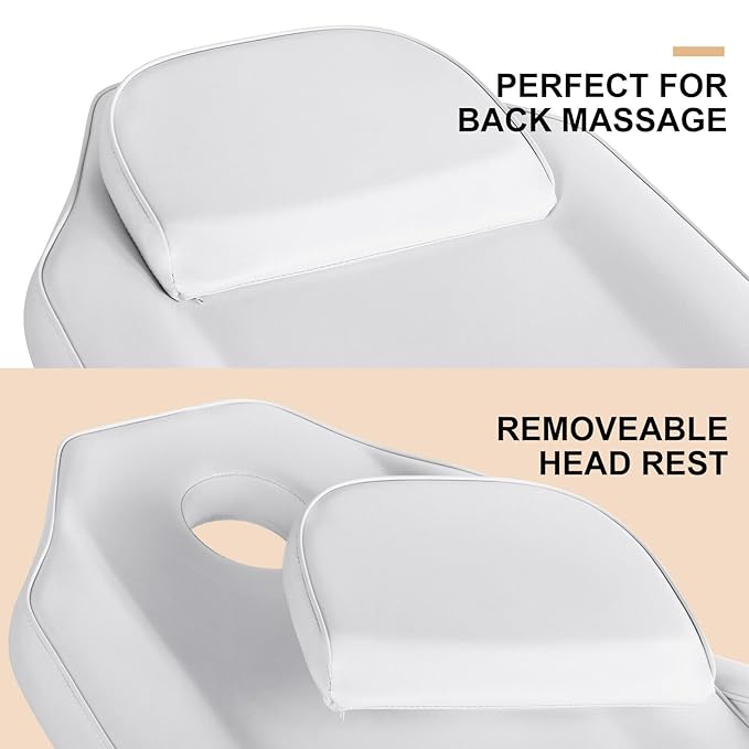 Artist hand Professional Hydraulic Tattoo Bed Swivel aesthetician Chair Adjustable Beauty Esthetician Spa Table for Eyelash Facial Bed Extensions Salon Equipment (White)