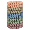 JessLab Spiral Hair Ties for Women, 10-Pack Traceless No-Damage Ponytail Holders, Coils Hair Bands for Girls, Assorted Colors
