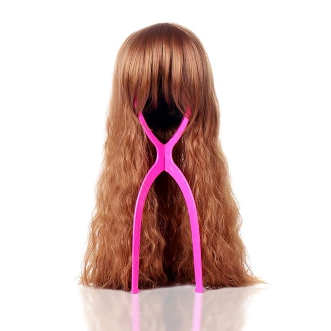 Dreamlover Portable Tall Stands for All Wigs, Collapsible Wig Dryer for Travel, Hot Pink, 2 Packs