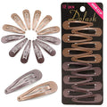 Dofash 12PCS Snap Hair Clips For Women-Non Slip & Metal Hair Barrettes, 5cm 2'' Small Clips For Thin & Fine Hair,Light Brown+Dark Brown