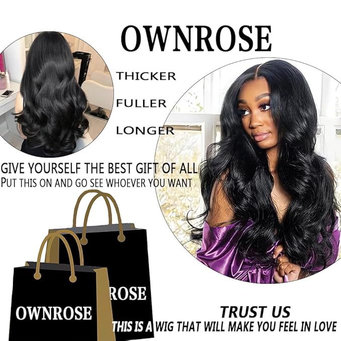 32 Inch Lace Front Wig Human Hair Body Wave Wig 13x6 Lace Frontal Human Hair Wigs for Women 200% Density HD Lace Glueless Wigs Pre Plucked Wigs for Women