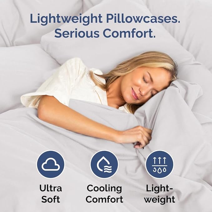 Standard Pillow Cases - 4 Pack - Super Soft Pillowcase Covers - Envelope Enclosure - Hotel Quality Pillow Protectors - Wrinkle Free, Fade & Stain Resistant - Machine Washable - 20" x 26" (French Grey)