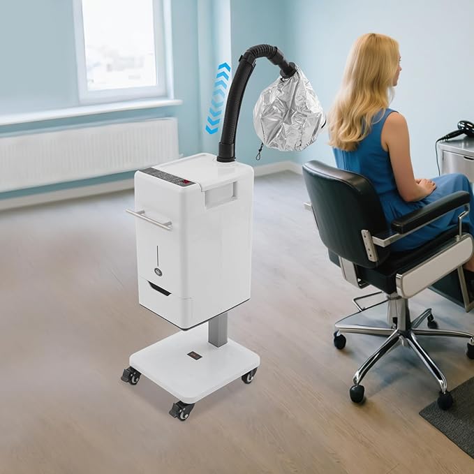 Nano Ionic Hair Steamer Machine - 500W Professional Hair & Scalp Care with 6 Modes Hair Color Processor, Adjustable Temp 32-140°F, 1000ml Tank, for Home & Salon Use (White)