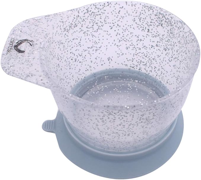 Colortrak Galaxy Glitter Bowls With Suction Cup Holder for Hair Coloring Process - Includes Removable Suction Rings for Functionality and Stability for Professionals and Stylists, 2-Pack