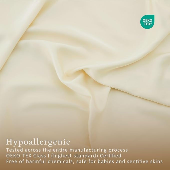 TOSMO Luxury Pillow Case Set of 2 - Cooling Viscose Derived from Bamboo, Oeko-TEX, Breathabl Silky Soft Pillow Cases with Envelope Closure (King / 20x40, Vanilla Yellow)