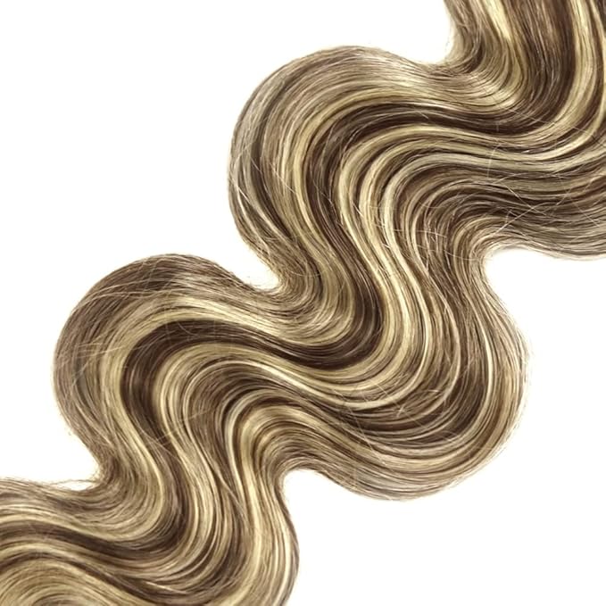 30 32 34 Inch Blonde Human Hair Bundles Highlight Body Wave Bundles Niegmeag Hair Double Weft Brazilian Grade 8A Virgin Remy P4/613 Hair Extensions For Woman