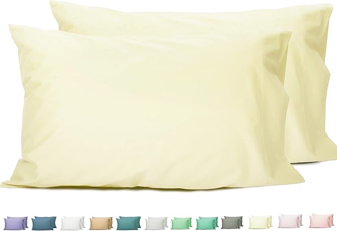 Sunflower King Pillowcases Set of 2, 100% Cotton King Pillow Cases 2, 20×40 inches Cream, Soft and Breathable