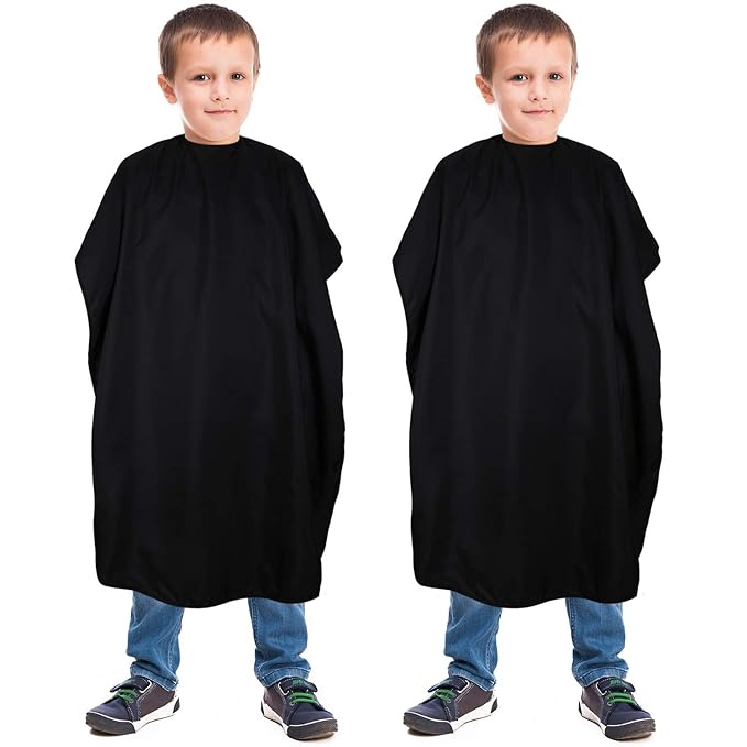 Geyoga 2 Pcs Kids Barber Cape Kids Hair Cutting Capes for Salon Waterproof Apron for Haircut 47. 3 x 31. 5 Inch