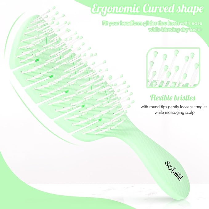 Valentine's Day Gifts for Her Hair Brush for Women Girlfriend Wife Detangling Brush for Curly Thick Wet Dry Hair Easily No Pulling