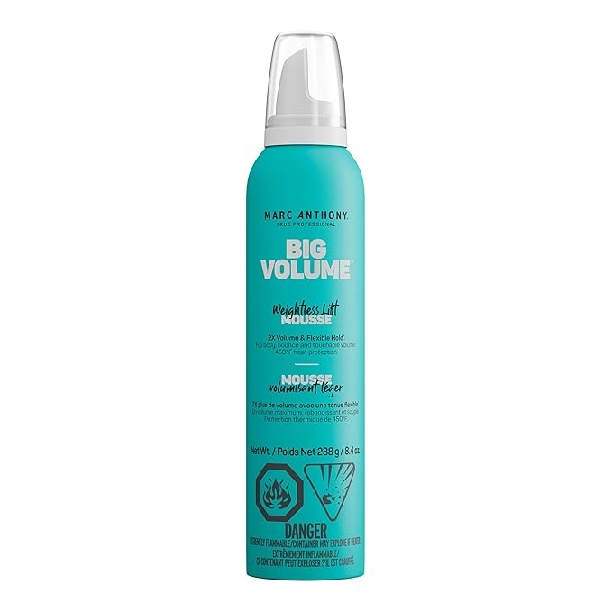 Marc Anthony Big Volume Hair Mousse for Fine, Thin Hair - Lightweight Volumizing Hair Styler with Flexible Hold for Full Body & Bounce - Frizz-Free & Sulfate-Free Hair Care Product