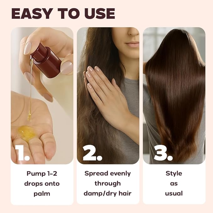 Evolution Argan Oil Serum - Vitamin E Treatment for Softening and Straightening Dry Hair - With Aloe Vera (4 Pack)