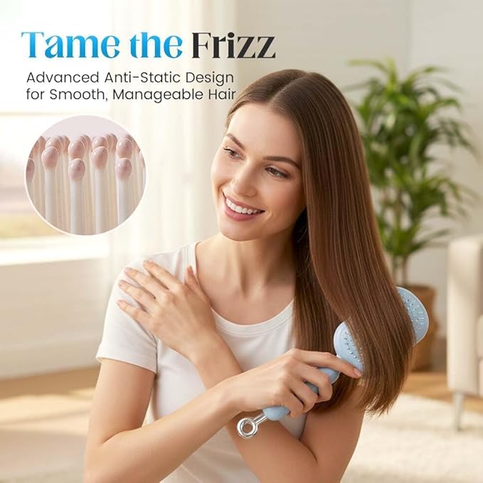 2026 New Retractable Cushion Massage Comb, Upgraded Air Cushion Scalp Comb for Women and Men, Anti-Static Hair Brush for Massage Heads and Suitable for All Hair Types (Blue)