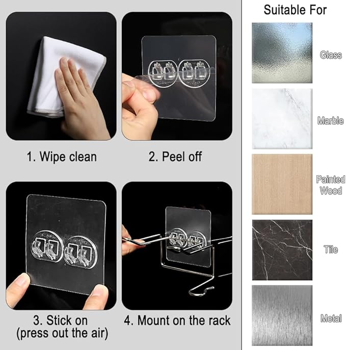 2 Pack Hair Dryer Holder, Wall Mount Self Adhesive Waterproof Blow Dryer Rack Storage Organizer Hanger, Compatible with Dyson and Most Hair Blower Appliance, Curling Iron, Straighteners, Brush