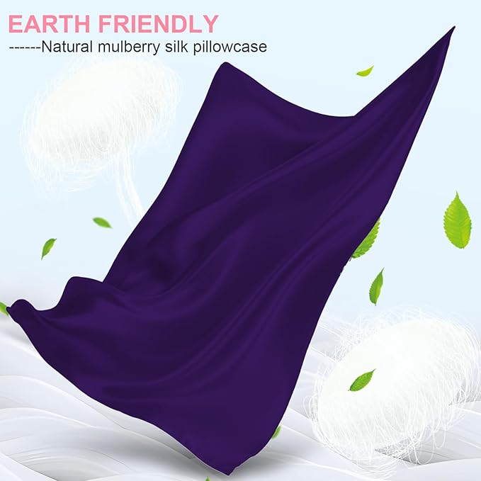 Mulberry Silk Pillow Cases 2 Pack King Size 20x36 Inches with Hidden Zipper, Ultra Smooth and Soft Breathable Cooling Silk Satin Pillowcase Set of 2, Better for Hair and Skin, Gifts for Women Men