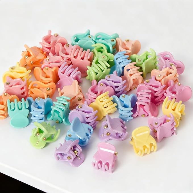 50 PCS Mini Hair Claw Clips， Bangs Strong Grip Multifunction Clamp Clips. (Macaron)