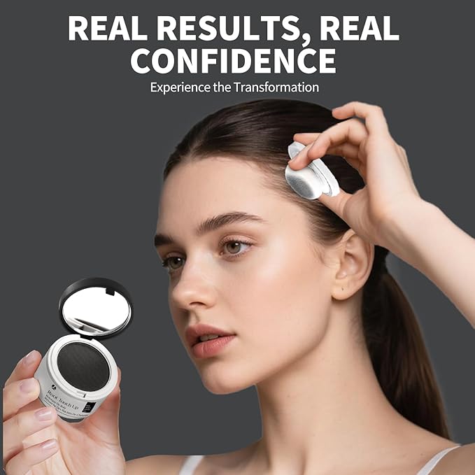 Hairline Powder 24H Stain-Proof, Root Touch Up Hair Color for Gray Coverage,Bald Spot Concealing Hair Shadow Powder for Women & Men,Natural-Looking (Brown)
