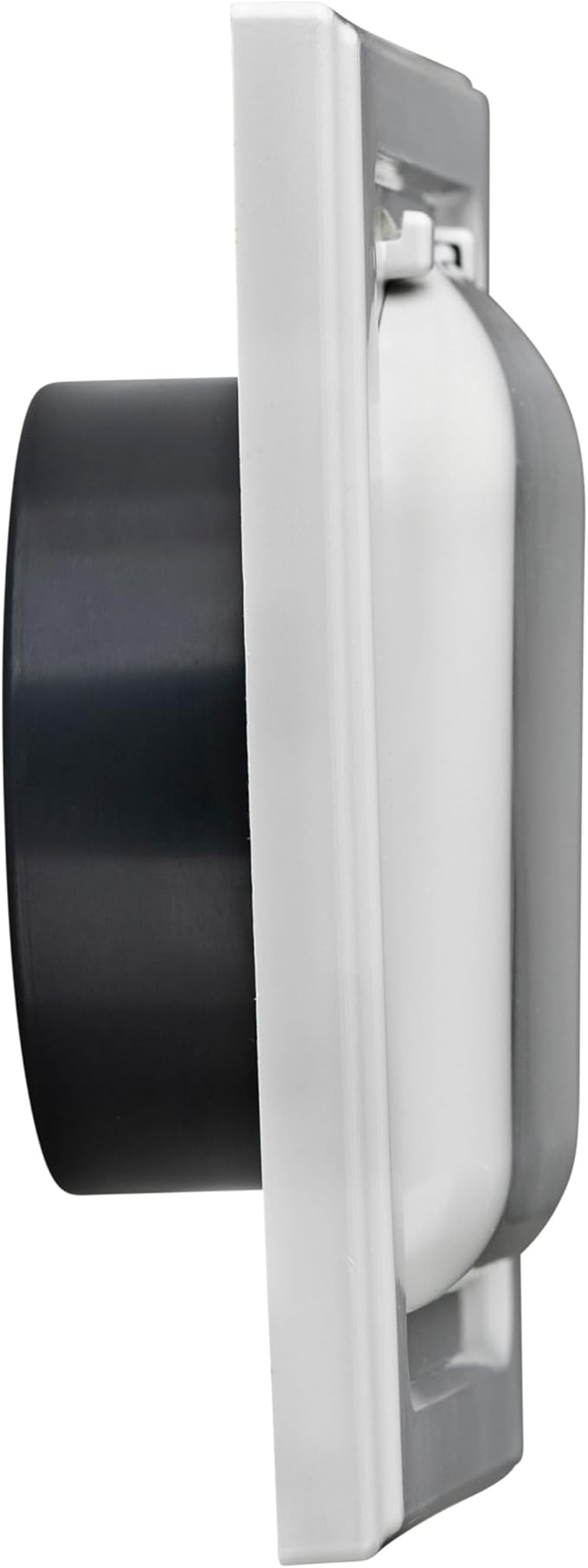 NO-PEST VENT, Exclusive Dual Door Dryer Vent Cover Outdoor 4 inch with Collar, Made in USA w Highest UV Resistant Plastic in any Outdoor Vent Cover (Light Grey, 4" Plastic WIth Collar)