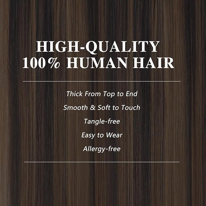 Balayage Clip in Hair Extensions Real Human Hair Straight Remy Human Hair Clip ins for Women, Natural Soft Human Hair, 8Pcs 120g, 24inch #1B/6/1B Balayage Natural Black to Chestnut Brown