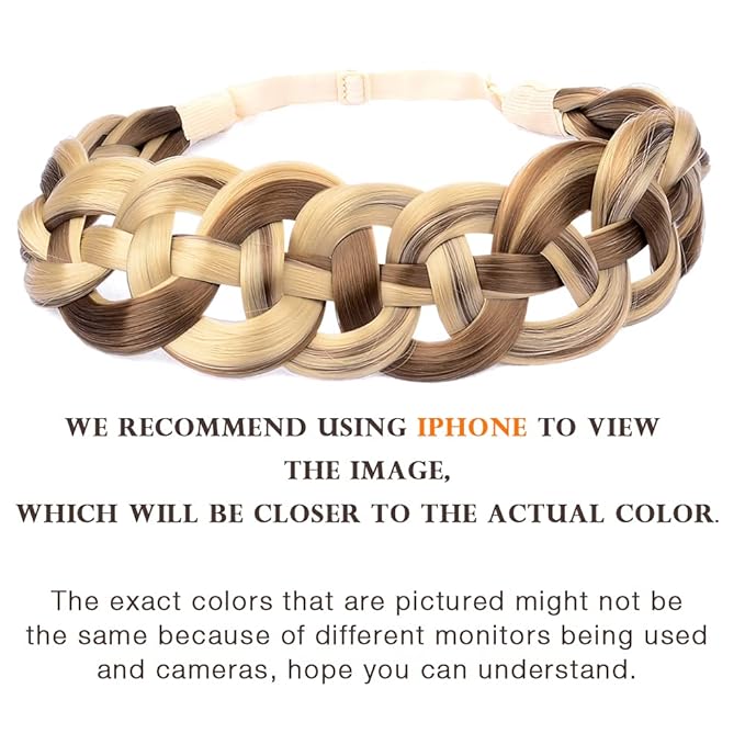 DIGUAN Hollow out Synthetic Hair Braided Headband Hairpiece Women Girl Beauty accessory for Women (Highlighted)