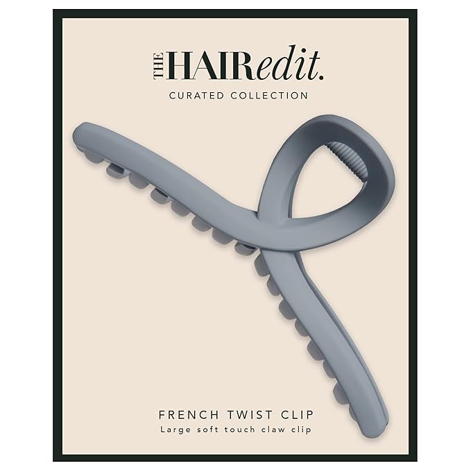 The Hair Edit French Twist Claw Clip - Large Loop Jaw Clip With A Slate Blue Matte Finish