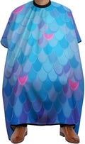 Adjustable Hairdresser Cape, Haircut Hairdressing Cloth Apron Sea Blue Mermaid Fish Scale Shampoo Cutting Household Capes Wrap for Hair Cutting