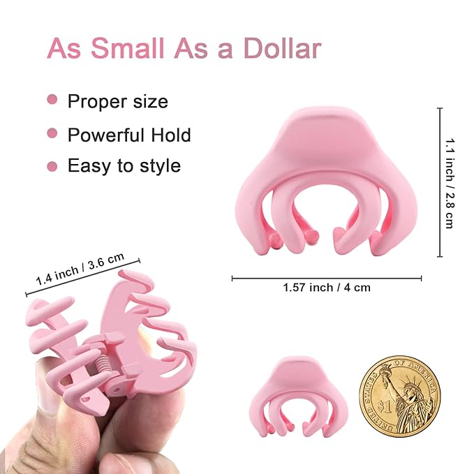 MAORULU Hair Clips for Women Girls Kids, 1.5 Inch Mini Hair Jaw Clips, 5 Colors, Pack of 10, with Gift Box