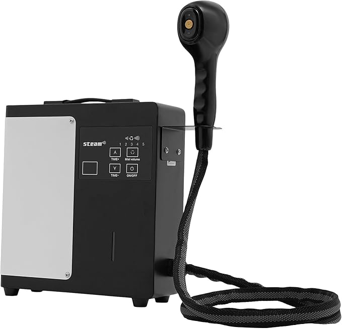 Nano Hair Steamer, Negative Ions Blue Light Hair Steamer Machine, 1250W Standing Hair Color Processor SPA Steamer | 16.91oz Kettle | Adjustable Time | 27.56-98.43in Spray Distance | Black