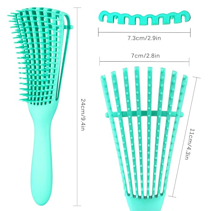 Hair Brush for Women's Afro America/African Hair Textured 3a to 4c, Kinky Wavy/Curly/Coily/Wet/Dry/Oil/Thick/Long Hair, Knots Detangler Scalp Massage Comb (3 pcs, 3-Beige)