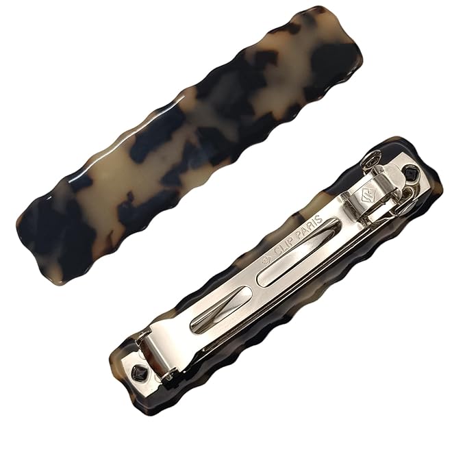 Hair Clips for Women,3.5 Inch Acetate Medium Hair Claw Clips for Women Thin Thick Curly Hair,Strong Hold No Slip Grip,French Classic Multicolor Barrettes Hair （Beige Tortoiseshell Oblong）