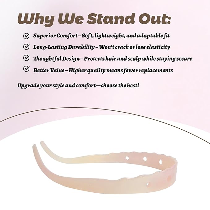 Headbands with Teeth Non-Slip Thin Acetate Hairbands for Women, Sunglasses Headband Design, 90s Retro Hair Barrettes, No Pressure & No Headache Hair Bands (Pink Star)