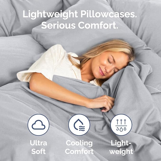 Standard Pillow Cases - 4 Pack - Super Soft Pillowcase Covers - Envelope Enclosure - Hotel Quality Pillow Protectors - Wrinkle Free, Fade & Stain Resistant - Machine Washable - 20" x 26" (Steel Blue)