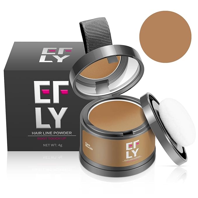 Root Touch Up Hair Color Powder For Concealing Hair Loss and Thinning, Gray Hair Shadow Powder Root Cover Up Hairline Powder For Women Men Eyebrows, Beard Line (Dark Blonde, 0.14 Ounce)