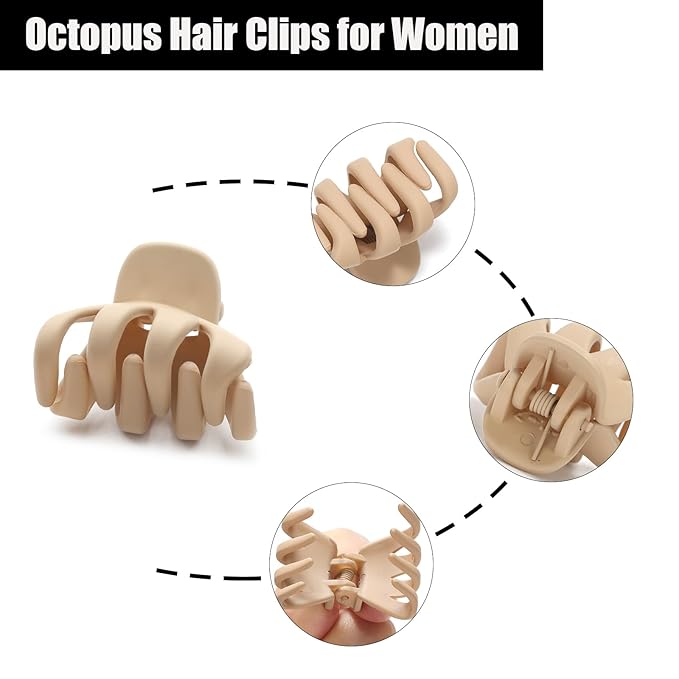 Cobahom 12 Pack Small Hair Claw Clips 1.2 Inch Matte Hair Clips for Thin Hair No-Slip Mini Hair Clips Hair Styling Accessories for Women and Girls, Apricot, Black, Brown, Chocolate
