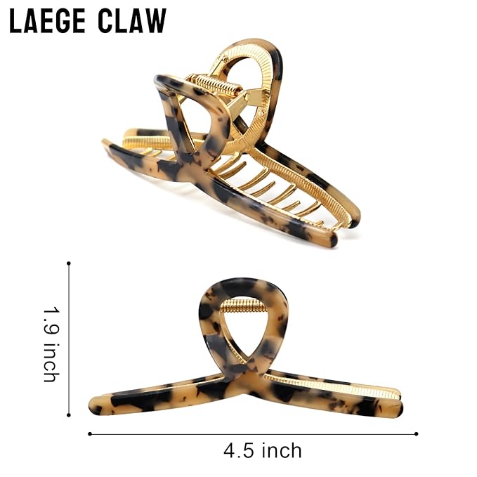 Large Claw Clips - Metal Hair Clips for Women - Gold Claw Clips for Thick Hair - Strong Hold Big Hair Claw Clips for Women Girls - Beige