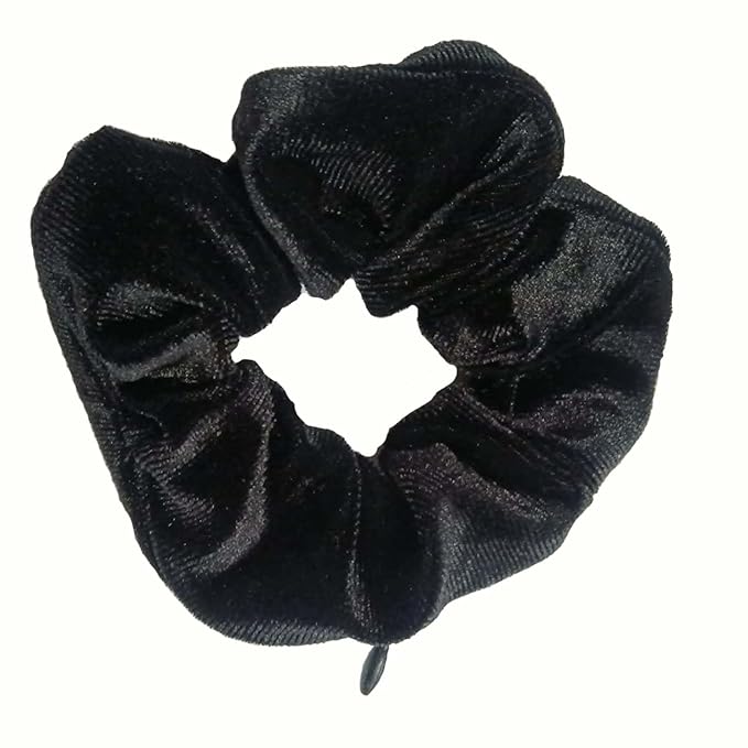 Zipper Scrunchie,Velvet Scrunchie with Zipper Pocket for Women - Hair Tie with Hidden Storage Compartment for Cash, Lipstick, Keys & Valuables | Hidden Compartment Items for Travel (Black, 8)