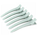 AIMIKE 4.8" Hair Clips for Styling – Built-In Silicone Band Duckbill Hair Clips, No-Crease Sectioning Clips for Thick, Curly Hair, Ideal for Makeup, Hairstyling & Rollers, 6-Pack, Sage Green